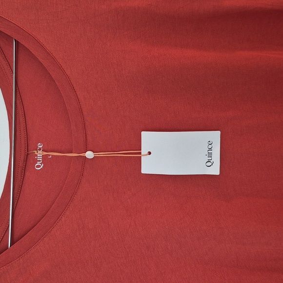 NWT Quince Modal Cotton Blend Scoop Neck T Shirt Basic Classic Burnt Orange - Picture 3 of 6